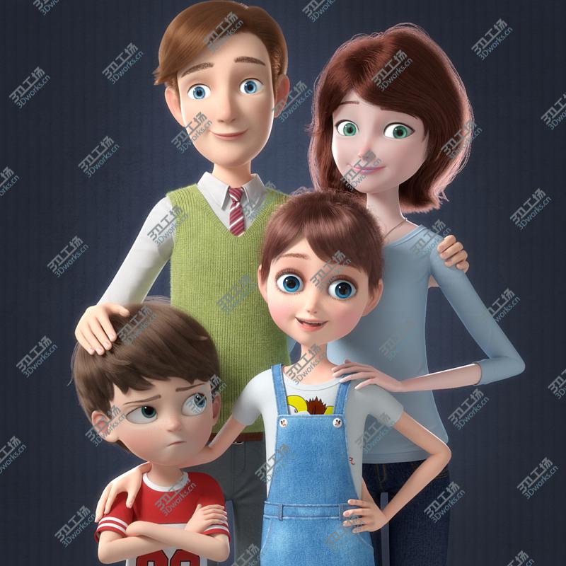 images/goods_img/20210113/Cartoon Family Rigged V2 3D model/1.jpg